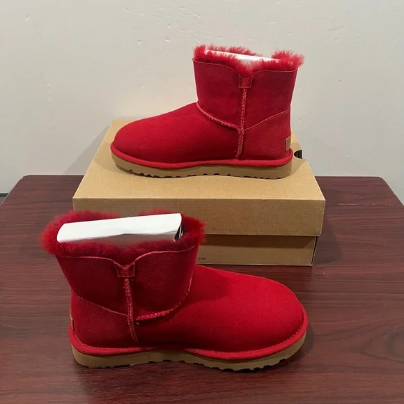 Ugg, Mini Bailey Button 2, 1016422, Red - Picture 4 of 13